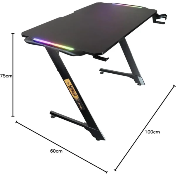 Mesa Gamer Nuker com Leds RGB Mouse Pad Suporte para Copo MG001 Brigh - Imagem 2