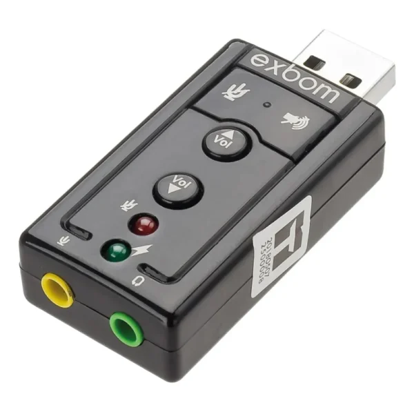 Adaptador USB P2 Sound 7.1 Virtual Controle de Volume USOM-10 Exbom