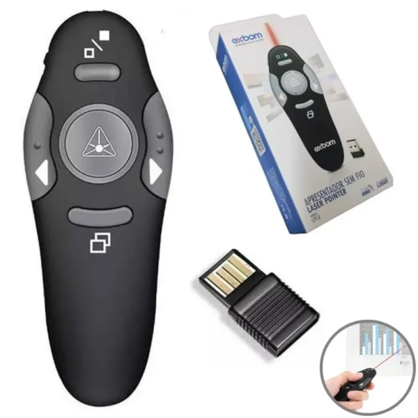 Apresentador de Slides Wi-Fi com Laser até 10 Metros LPT-8 Exbom