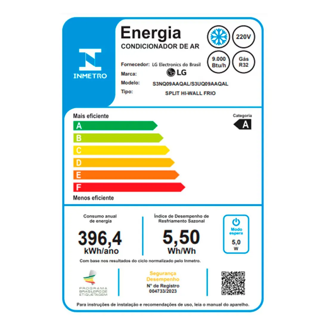 Ar Condicionado Split Inverter LG Hi-Wall Dual Compact 9000 BTUs Frio 220V - S3NQ09AAQAL -NAC - Imagem 3