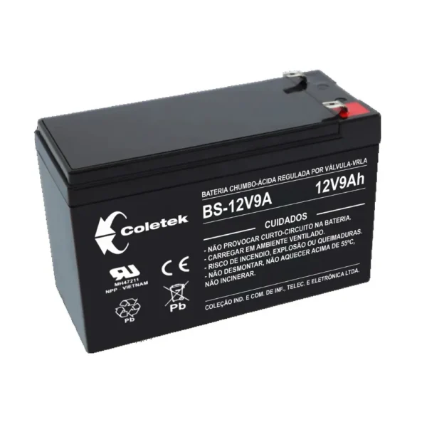 BATERIA SELADA PARA NOBREAK VRLA 12 VOLTS 9AH BS-12V9A T1 COLETEK