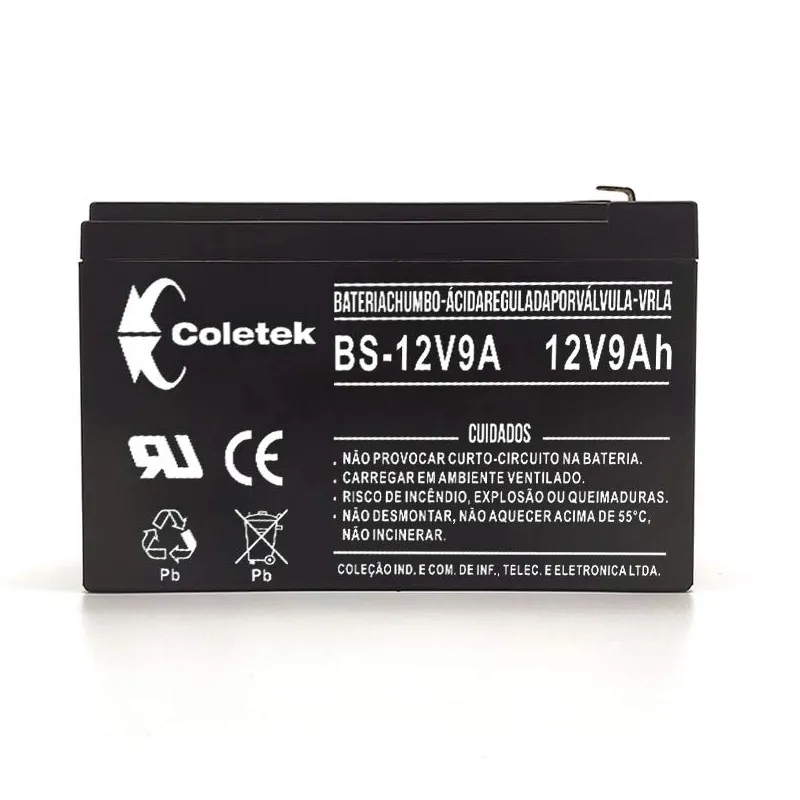 BATERIA SELADA PARA NOBREAK VRLA 12 VOLTS 9AH BS-12V9A T1 COLETEK -NAC - Imagem 2