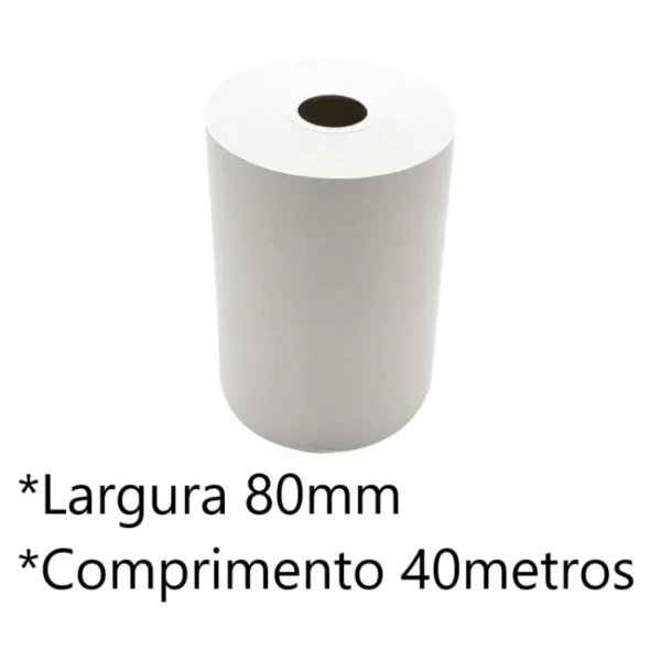 BOBINA TÉRMICA 80mm X 40METROS UND BRANCA RIO BRANCO (P/IMPRESSORAS DE CUPOM)