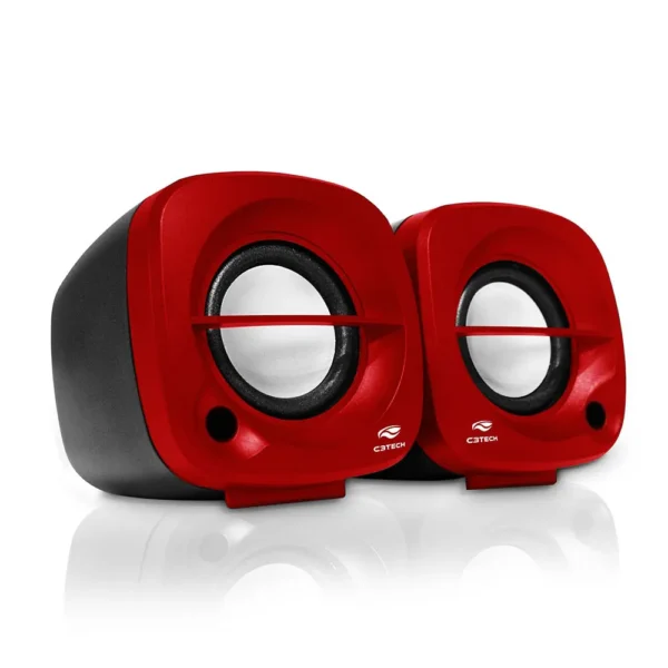 Caixa de Som 3 Watts RMS P2-USB 2.0 SP-303RD Vermelha C3 Tech - Imagem 2