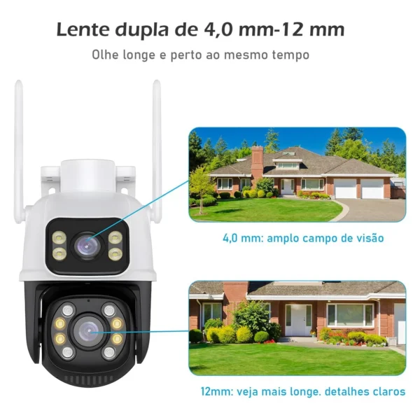 Câmera Externa Speed Dome iP Wi-Fi Com 2 Lentes 1080P 355º/90º Pan/Tilt 3.6mm BBG-70502 BBG - Imagem 2