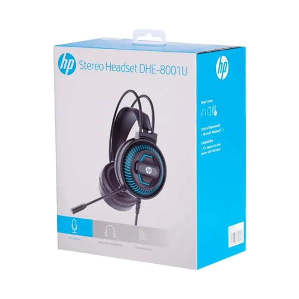Fone de Ouvido Headset Stereo Gamer cabo USB 2,1 Metros HDE-8001U HP