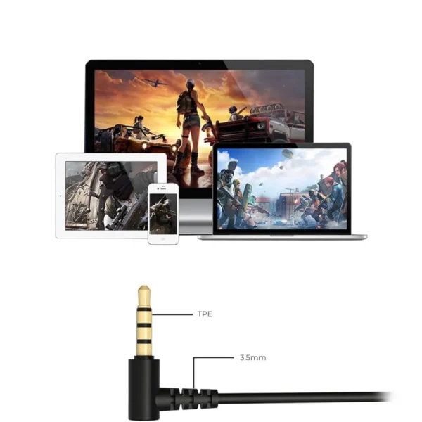 Fone de Ouvido Intra Com Microfone Destacável Wired Pino P3 HT105 Lecoo - Imagem 3