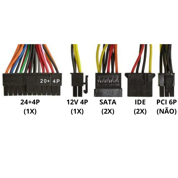Fonte ATX 250W Real 24 Pinos com Cabo de Força CB-200 Cowboy - Imagem 2