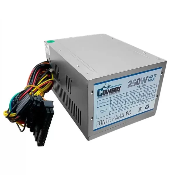 Fonte ATX 250W Real 24 Pinos com Cabo de Força CB-200 Cowboy - Imagem 3
