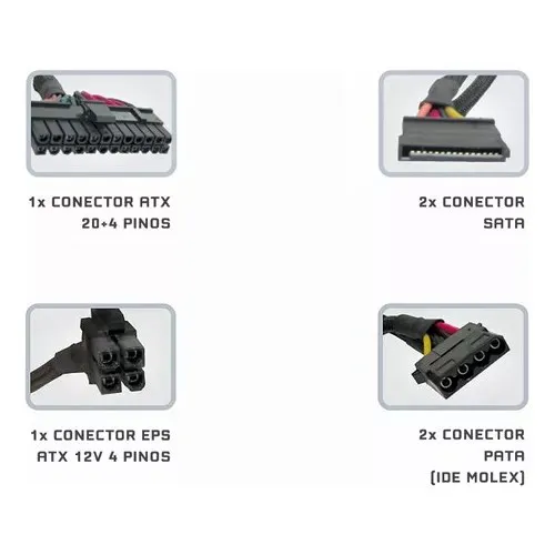 Fonte Flex-1u 200w 24P Bivolt Automática com Cabo de Força BLU200-EAUTO-1U Bluecase - Imagem 2