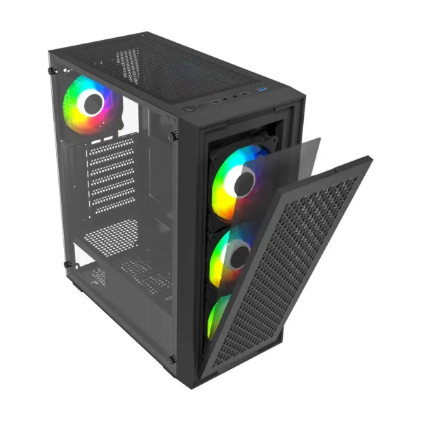 Gabinete Gamer ATX USB 3.0 X-Frame Lateral Vidro Sem Coolers Sem Fonte BG-050 Bluecase - Imagem 2