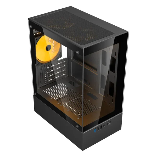 Gabinete Gamer Lateral em Vidro Temperado USB 3.0 sem Fonte 3 Coolers Led Ambar Preto BG-053 Nuker V2 Pro Bluecase - Imagem 2