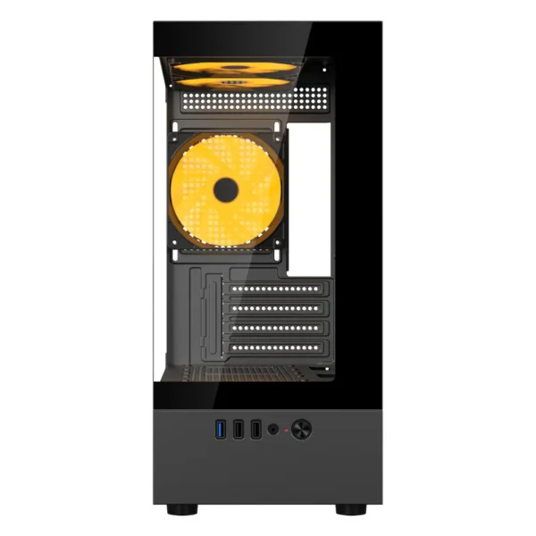 Gabinete Gamer Lateral em Vidro Temperado USB 3.0 sem Fonte 3 Coolers Led Ambar Preto BG-053 Nuker V2 Pro Bluecase - Imagem 4