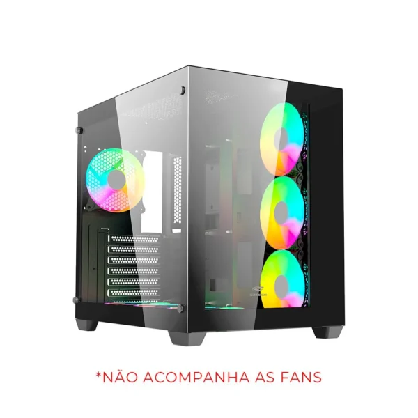 Gabinete Gamer Lateral Vidro sem Fonte Aquarius USB 3.0 MT-G910BK Preto C3 Tech