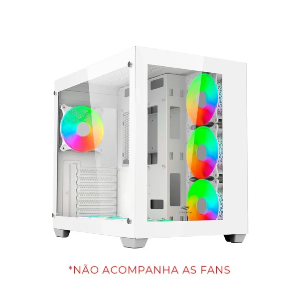 Gabinete Gamer Lateral Vidro sem Fonte Aquarius USB 3.0 MT-G910WH Branco C3 Tech