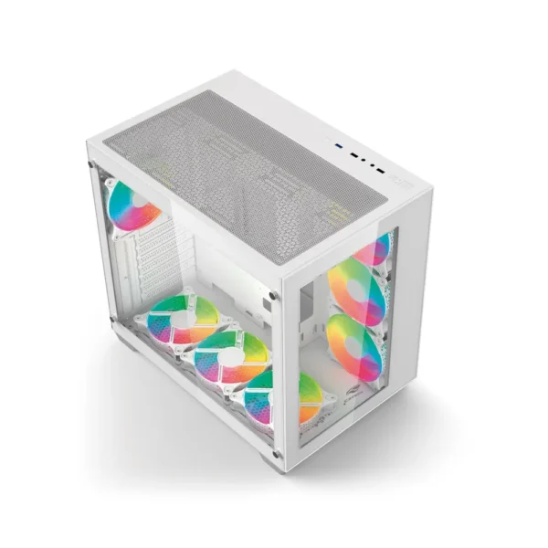 Gabinete Gamer Lateral Vidro sem Fonte Aquarius USB 3.0 MT-G910WH Branco C3 Tech - Imagem 2