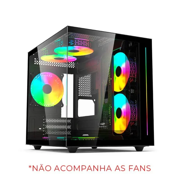 Gabinete Gamer USB 3.0 Lateral Vidro S/Fonte Aquarius MT-G810BK Preto C3 Tech - Imagem 2