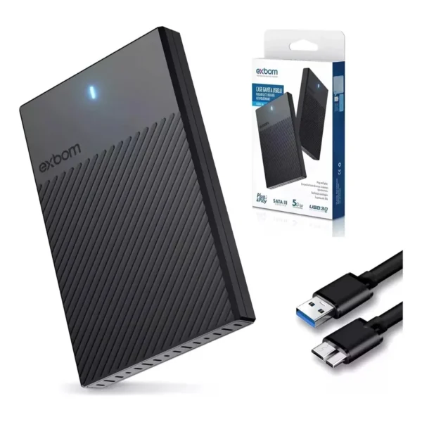 Gaveta / Case 2,5" para HD de Notebook USB 3.0 Preto CGHD-36 Exbom