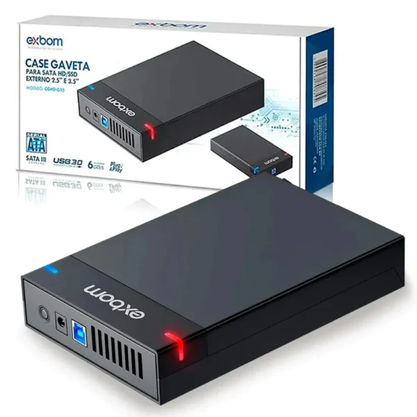 Gaveta / Case 3,5" Para HD de Computador com Fonte USB 3.0 CGHD-G35 Exbom