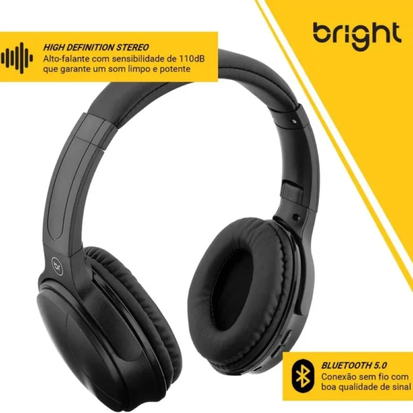 HEADPHONE BLUETOOTH 5.0V BASS HP558 PRETO BRIGHT