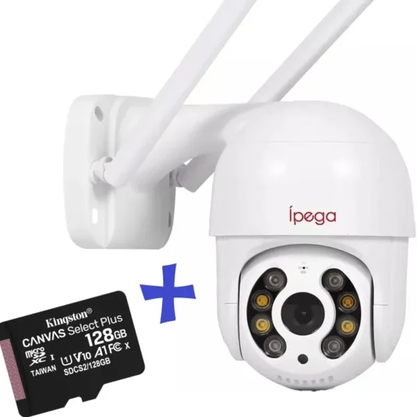 Kit - Câmera IP Externa 360º Speed Dome Yoosee + Cartão Micro SD 128Gb JL Protec