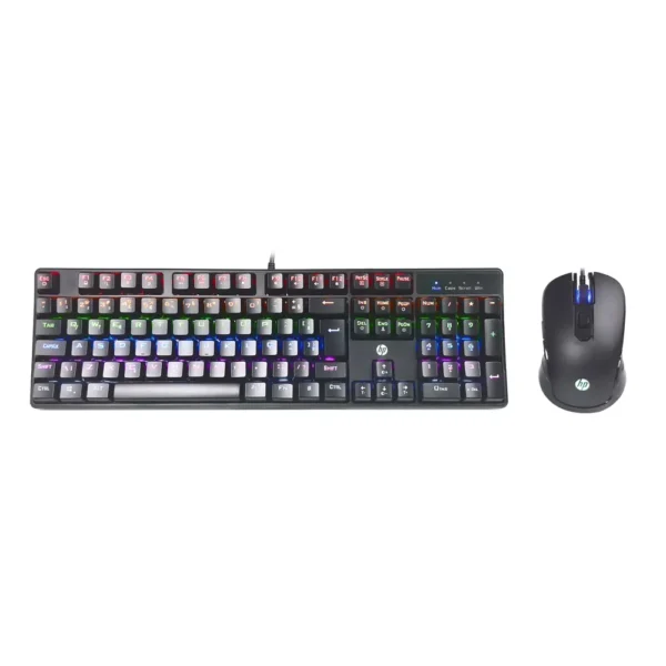 Kit- Mouse e Teclado Mecânico Leds RGB Rainbow Anti-Ghosting Switch Blue GM200 HP