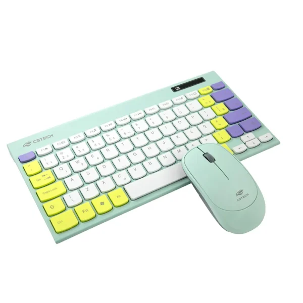 Kit - Mouse e Teclado Mini Sem Fio Multimídia K-W71 C3 Tech - Imagem 2