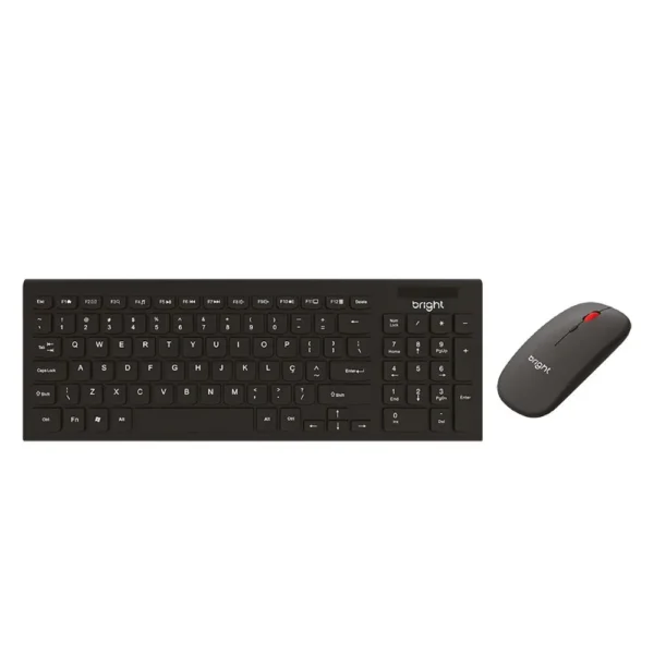 Kit - Teclado e Mouse Sem Fio Wi-Fi Slim CMB01 Preto Bright