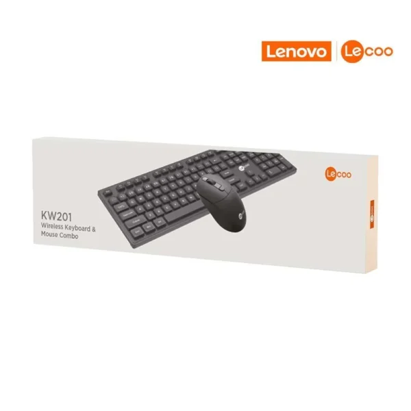 Kit - Teclado e Mouse Sem Fio Wireless KW201 Preto Lecoo