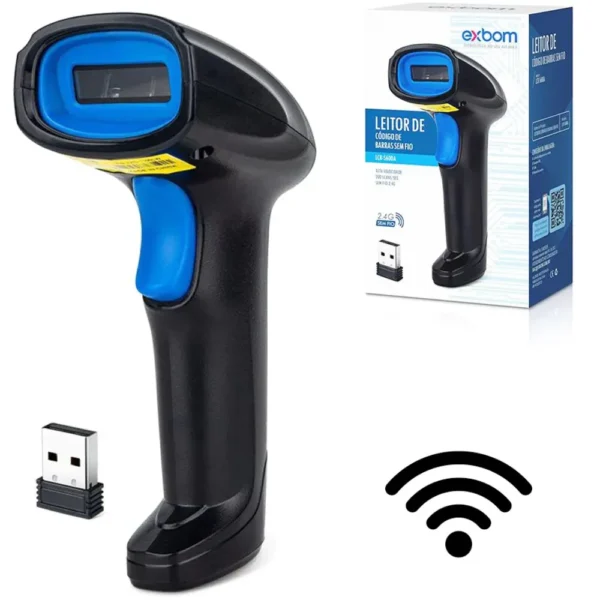 Leitor de Código de Barras e Boletos Bancários Laser sem Fio Wi-fi LCB-S600A Exbom