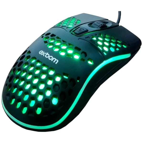 MOUSE GAMER USB OPTICO 1600DPI ULTRA LEVE COLMEIA MS-C32 LEDS RGB EXBOM - Imagem 3