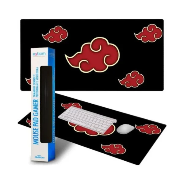 MOUSE PAD GAMER AKATSUKI 70X35CM BORDA COSTURADA MP-7035C EXBOM - Imagem 3
