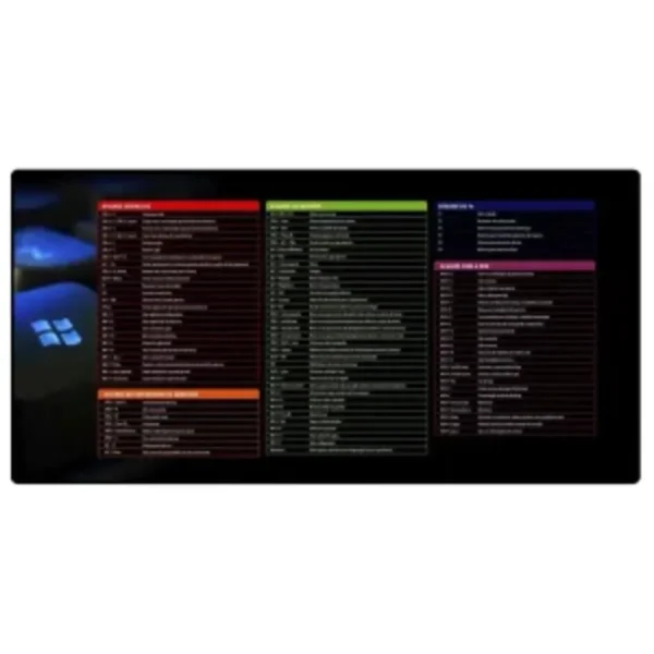MOUSE PAD GAMER ATALHOS WINDOWS 70X35CM BORDA COSTURADA MP-7035C EXBOM - Imagem 2