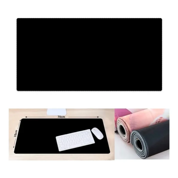 Mouse Pad Gamer Extra Grande 90x40cm Estampa Preto com Borda Costurada MP-9040A Exbom - Imagem 3