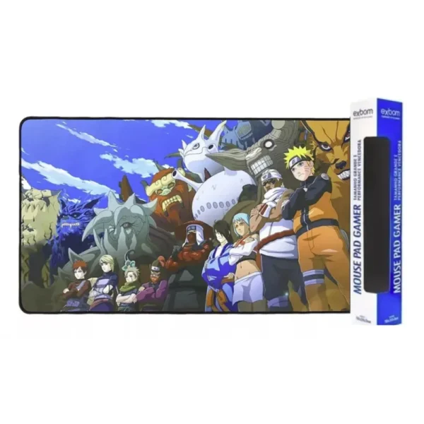 MOUSE PAD GAMER NARUTO 70X35CM BORDA COSTURADA MP-7035C EXBOM