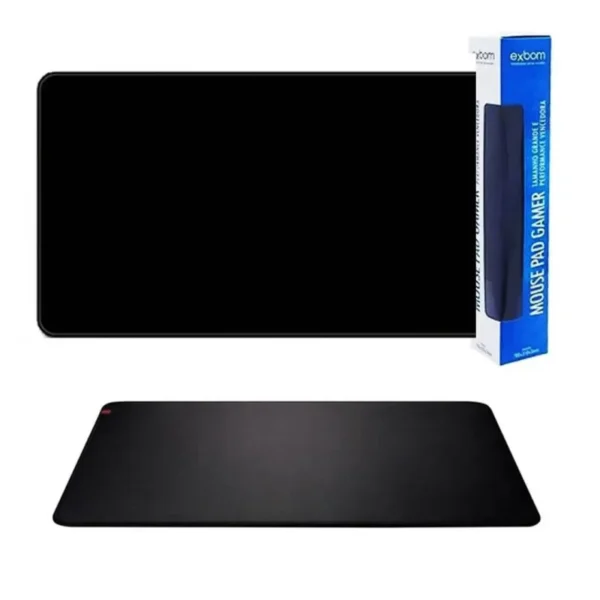 MOUSE PAD GAMER PRETO 70X35CM BORDA COSTURADA MP-7035C EXBOM