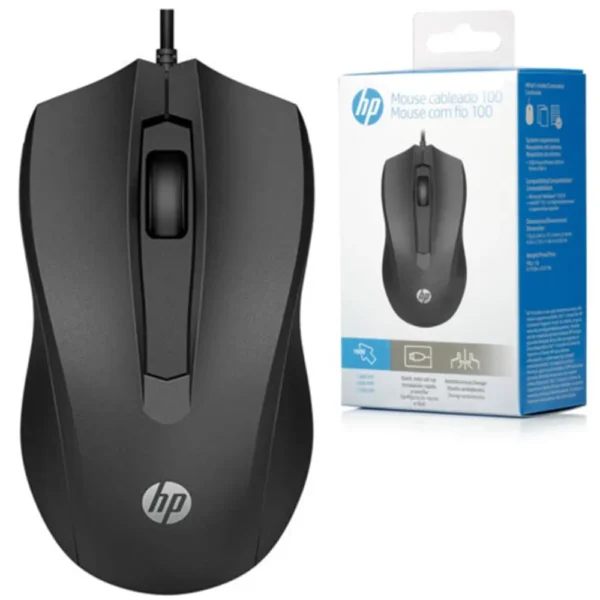 Mouse USB Óptico 1600DPI 100 Preto HP