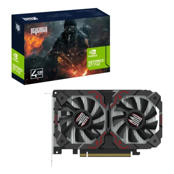Placa de Vídeo 4Gb/DDR5 128bits Nvidia Geforce GT-740 DVI-HDMI-VGA Dual Fan Revenger