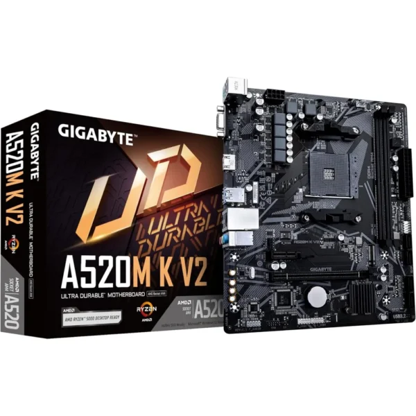 Placa Mãe AM4 DDR4 M.2 Nvme VGA/HDMI Rede Gigabit A520M K V2 Gigabyte