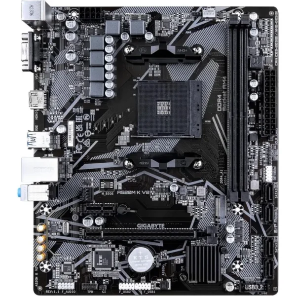 Placa Mãe AM4 DDR4 M.2 Nvme VGA/HDMI Rede Gigabit A520M K V2 Gigabyte - Imagem 3