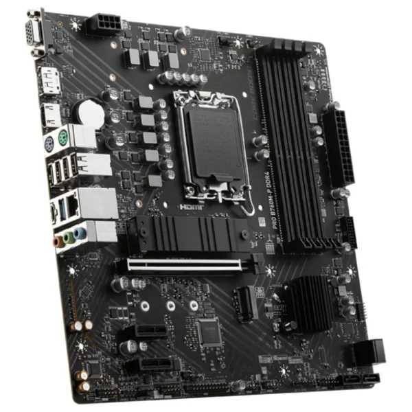Placa Mãe Soket Intel 1700 12ª e 13ª Geração DDR4 HDMI e Displayport Rede Gigabit Pro B760M-P MSI - Imagem 2