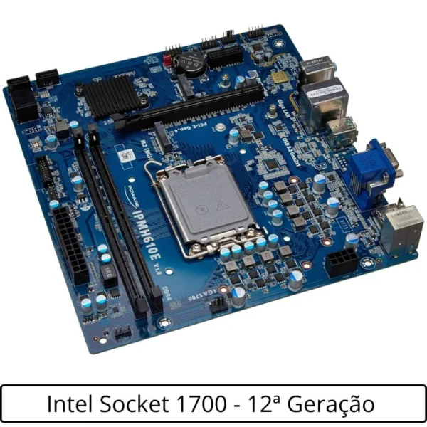 Placa Mãe Soket Intel 1700 12ª Geração DDR4 VGA HDMI Rede Gigabit IPMH610E PCWare - Imagem 2