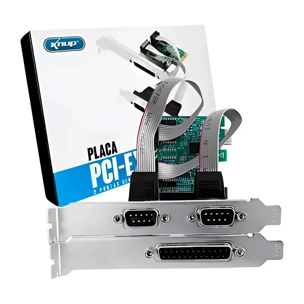 Placa Pci-Express com 2X Serial DB9 E 1X Paralela KP-T105 KNUP -NAC