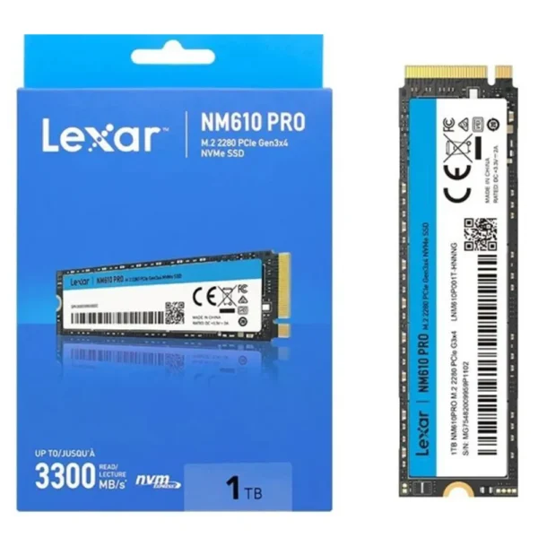 SSD 1Tb M.2 Nvme 3300Mbps Pcie Gen3x4 NM610 Pro Lexar