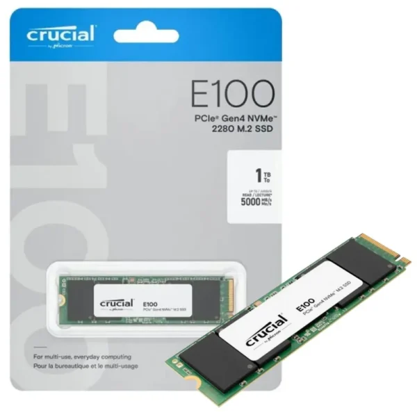 SSD 1Tb M.2 NVMe PCIe Gen4 2280 5000Mbps E100 Crucial
