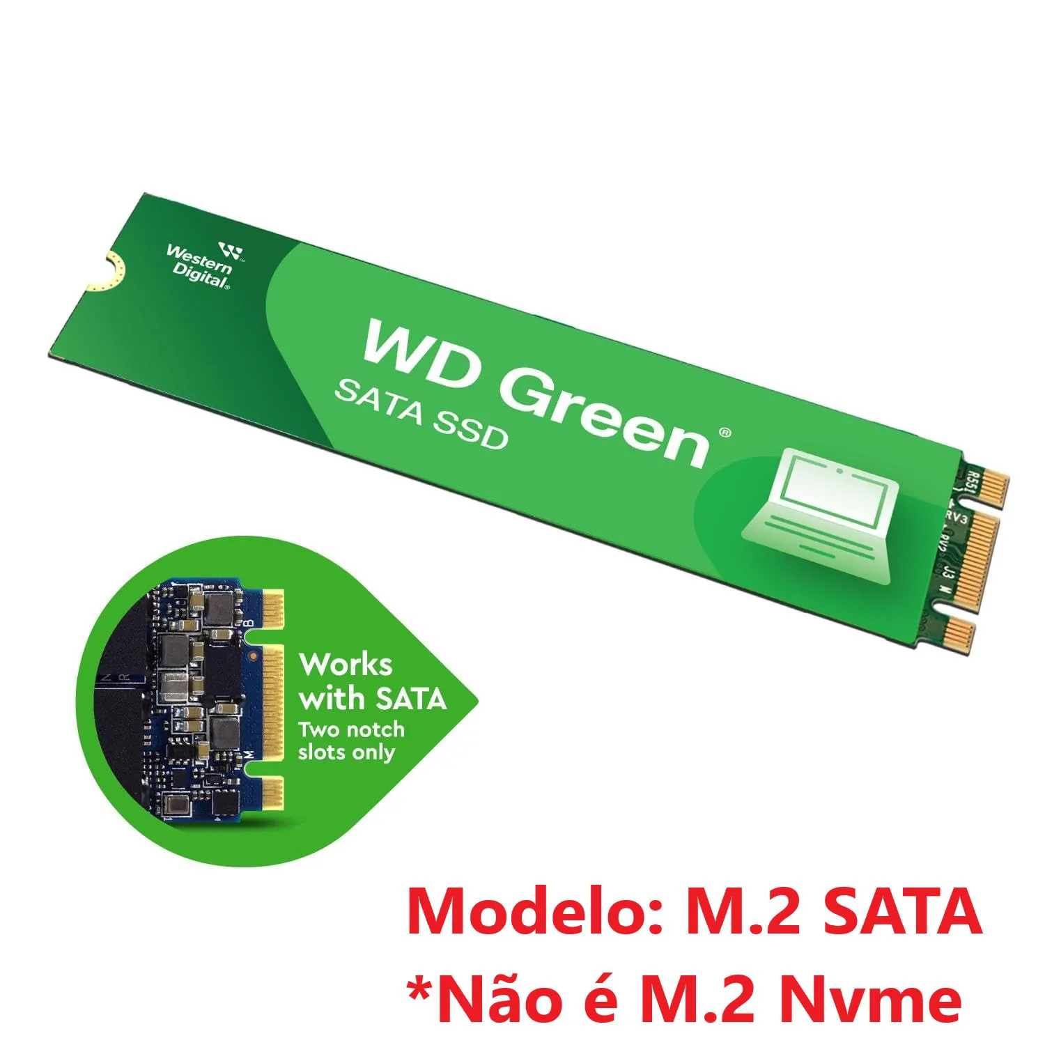SSD 240Gb M.2 SATA 545Mbps WDS240G3G0B Western Digital -NAC - Imagem 2