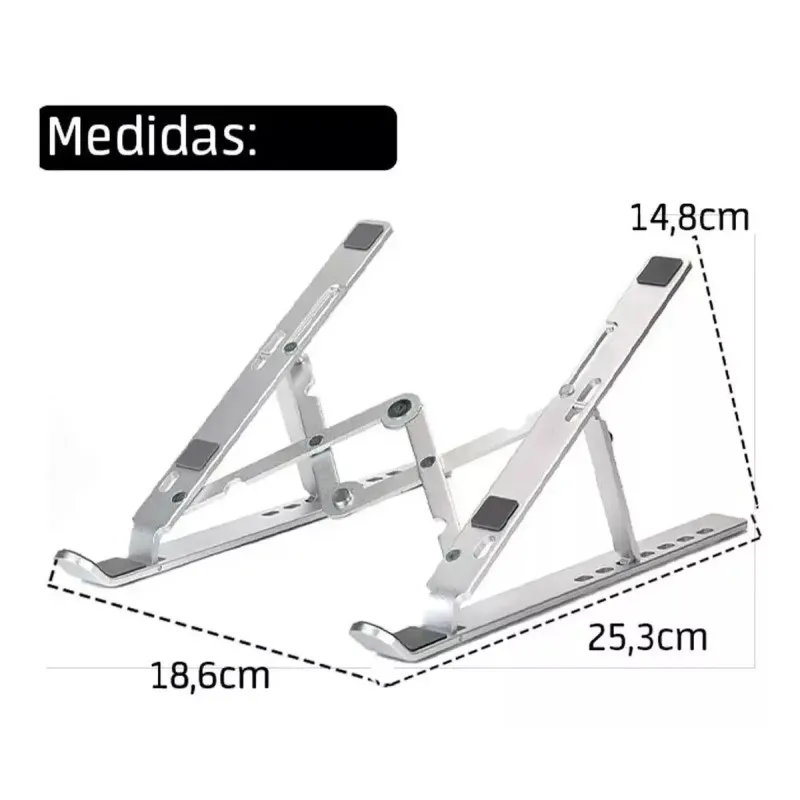 SUPORTE REGULÁVEL P/NOTEBOOK EM ALUMINIO ULTRA DOBRÁVEL BS-10 TSA -NAC - Imagem 3