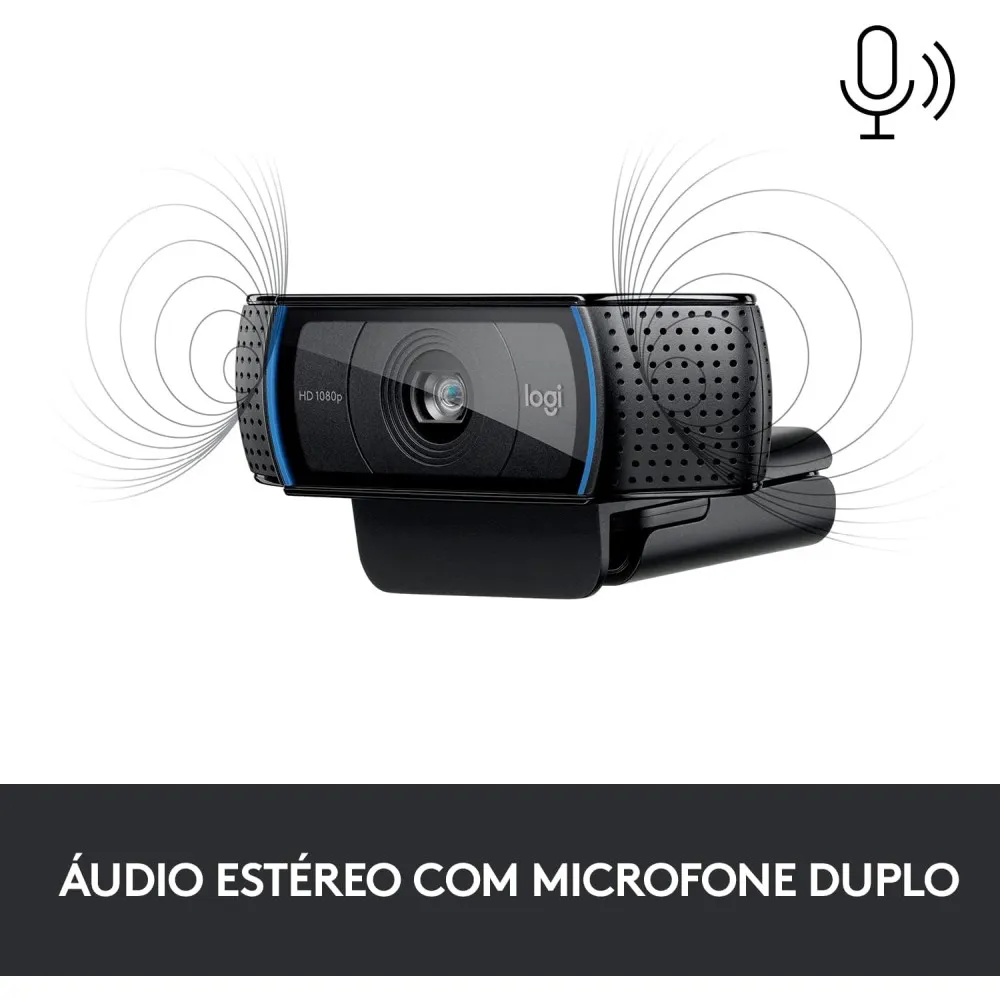 Webcam Full HD 1080P 30 FPS Auto Foco com Microfone C920s USB 2.0 Logitech -NAC - Imagem 4