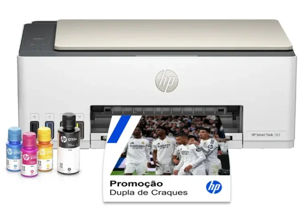 Impressora Multifuncional HP Smart Tank 583 Wi-Fi - Tanque de tinta Colorida USB