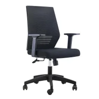 Cadeira De Escritório Gerente Giratória Braga Preta -NAC